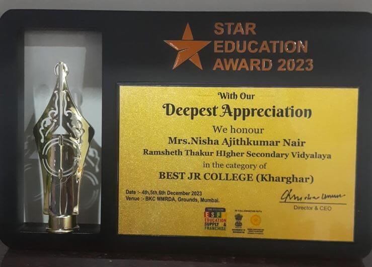 Best Junior College award By Star Education Award